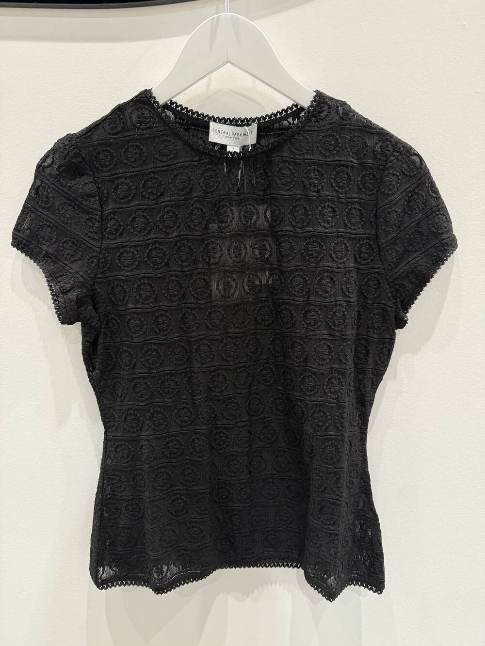 NEW CENTRAL PARK WEST women's wren lace tee in black